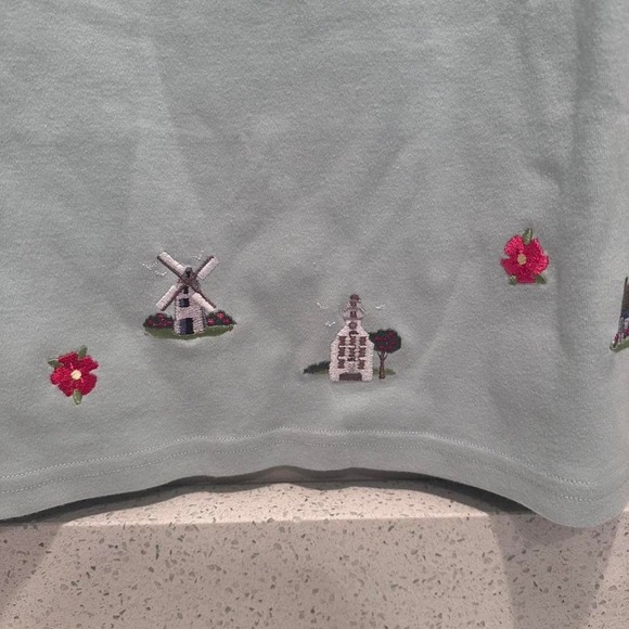 Claire Murray Blue Cottagecore Cardigan and Midi Skirt Matching Set Sz Large - Picture 5 of 8